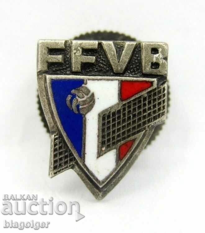 Auction FRENCH VOLLEYBALL FEDERATION-OLD BADGE-SCREW-ENAMEL Auction FRENCH VOLLEYBALL FEDERATION-OLD BADGE-SCREW-ENAMEL