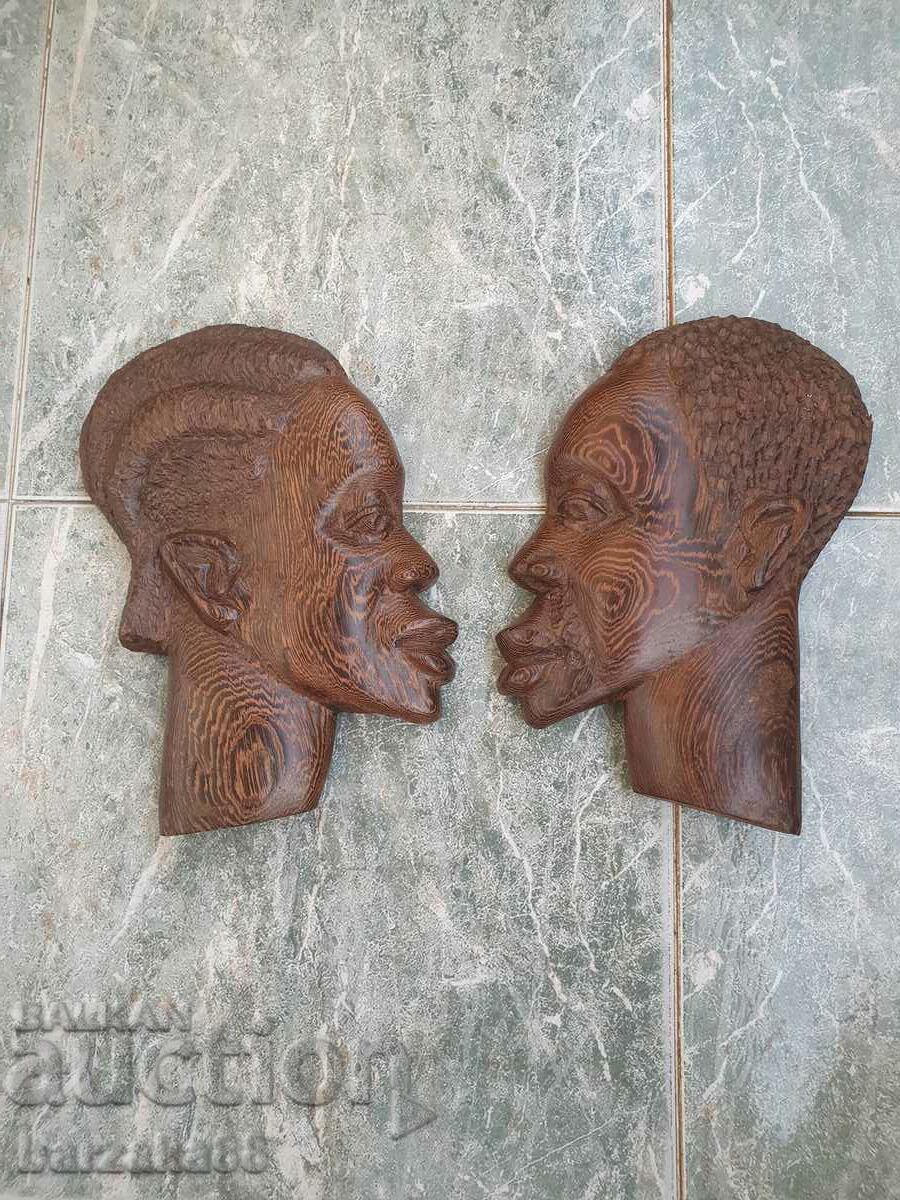 2 pcs. Wooden Panel Panel Wood Carving