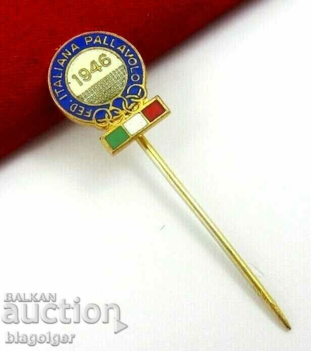 Auction  OLYMPIC BADGE - ITALY KNOCK - VOLLEYBALL - ENAMEL
