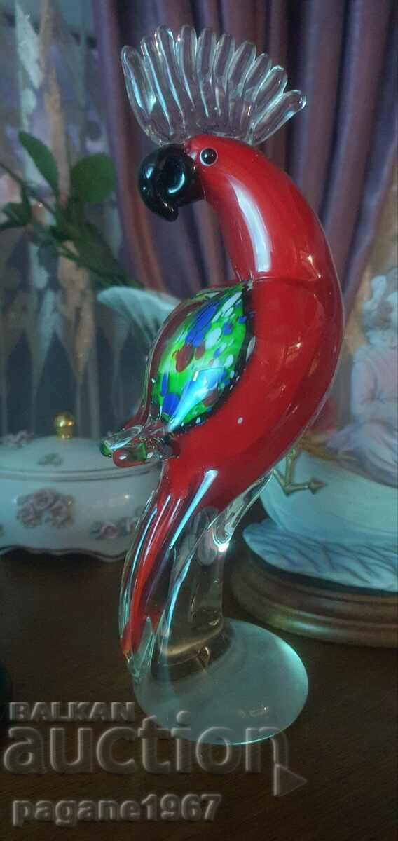 A beautiful crystal parrot