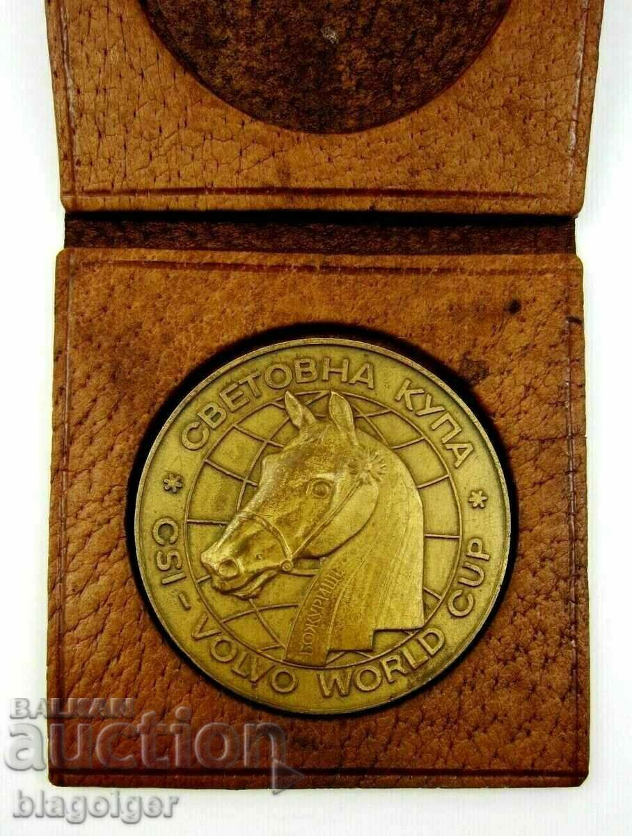 Παγκόσμιο Κύπελλο Ιππασίας VOLVO-Πλακέτα-Μετάλλιο-1990