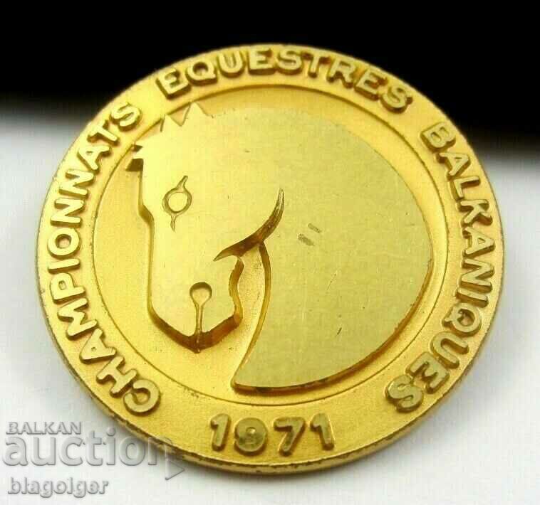 Balkan Equestrian Championship-1971-Bertoni-Rare sign with price 12.99 BGN | € 6.64