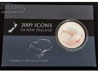 Сребро 1 oz Киви 2009 Карта Нова Зеландия