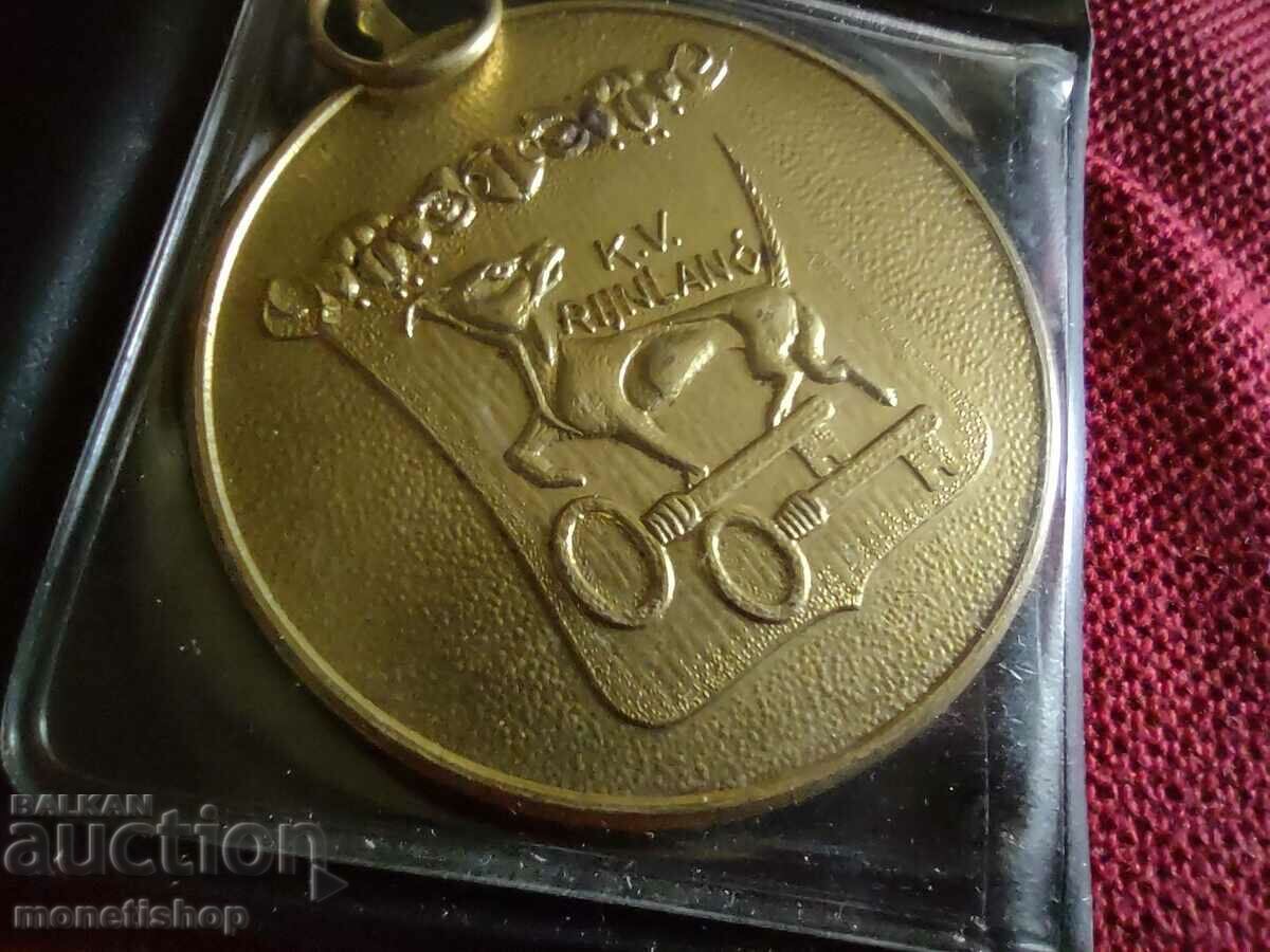 Medalie masivă de bronz cu certificat