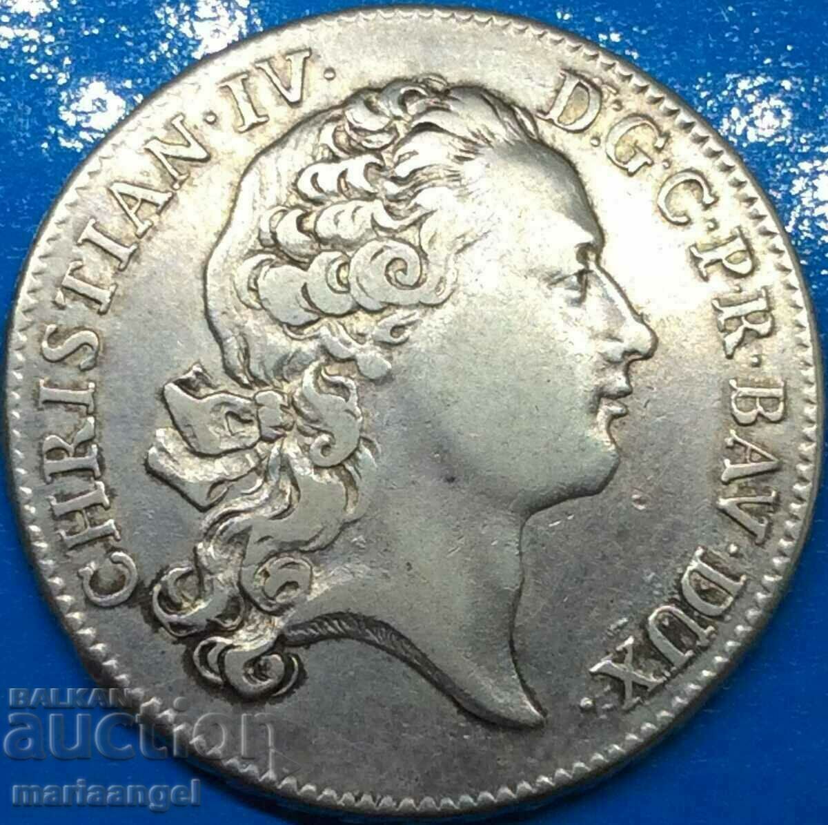 Талер 1759 Германия Пфалц херцог Христиан IV сребро - рядък