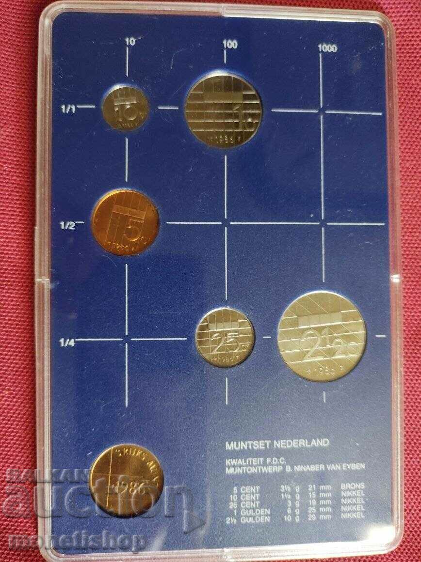 Coins Netherlands Ολοκληρωμένο σετ 1986