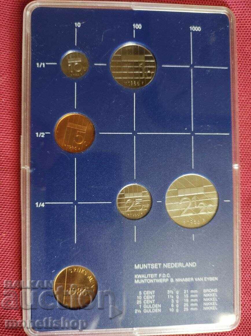 Coins Netherlands Ολοκληρωμένο σετ 1986 Coins Netherlands Ολοκληρωμένο σετ 1986