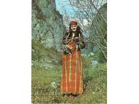 Cartelă veche - folclor - costum de Rodop