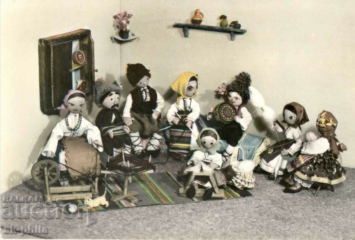 Old card - folklore - Sitting