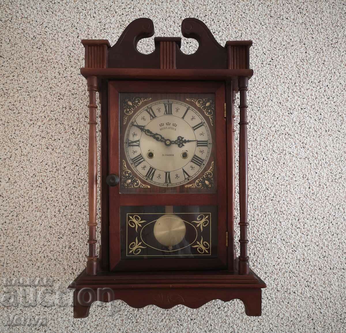 Large and very beautiful mantel clock - regulator!