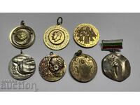 Lot 7 badges medals plaques from Bulgaria, Turkey and Italy