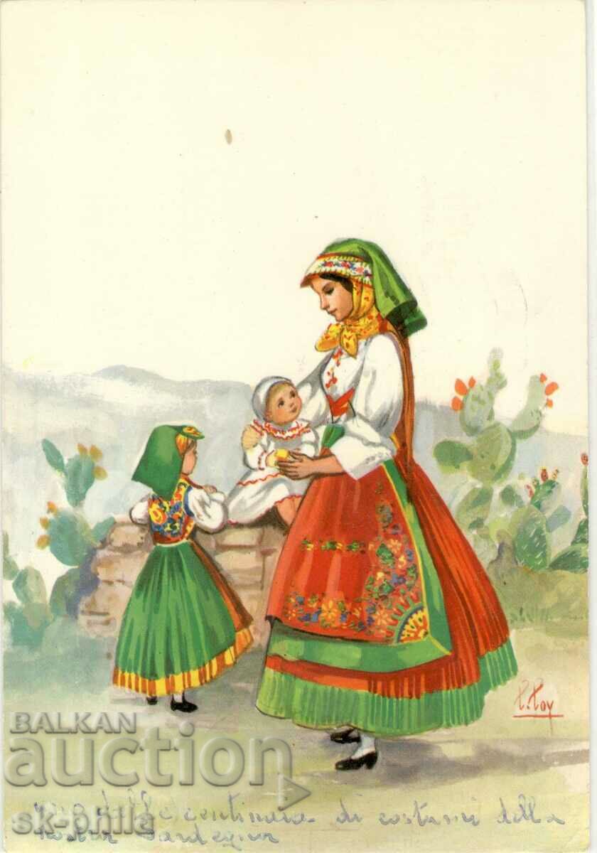 Old card - Folklore - Italian costume
