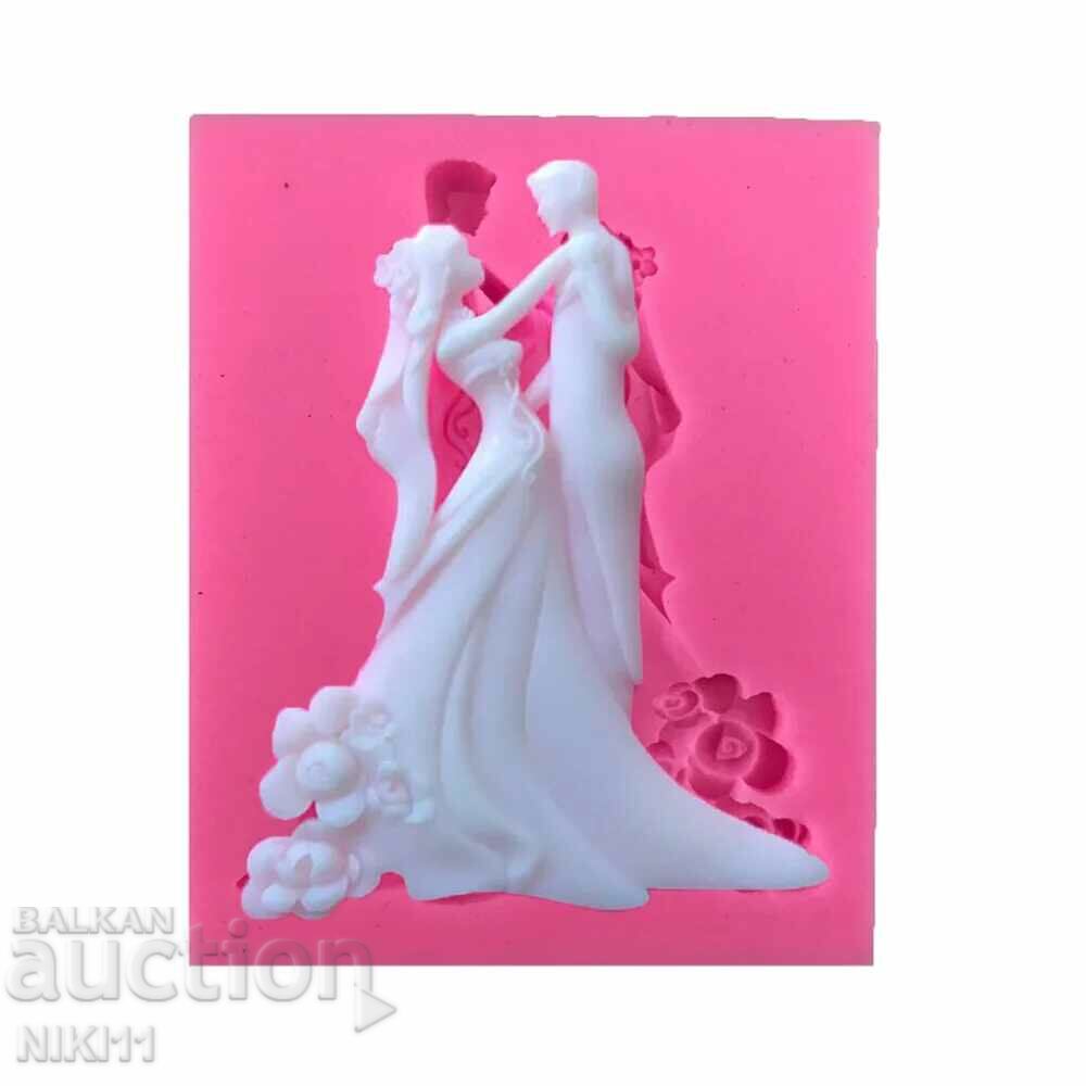 Licitație Formă din silicon proaspăt căsătoriți pentru decor tort fondant nuntă Licitație Formă din silicon proaspăt căsătoriți pentru decor tort fondant nuntă