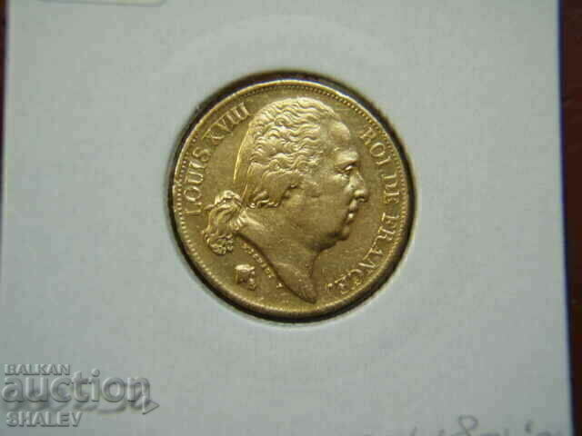 20 Francs 1824 W France - XF/AU (gold) - 5 20 Francs 1824 W France - XF/AU (gold) - 5