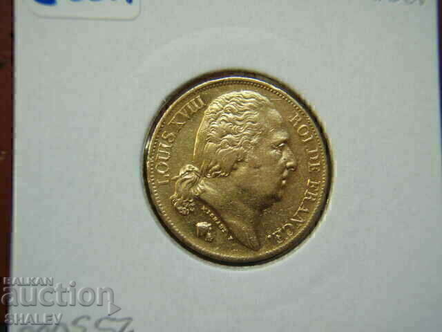 20 Francs 1824 W France (20 франка Франция) - XF/AU (злато) - 7