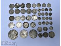 Lotul 47 de monede de argint monede europene + 1 BGN 1891