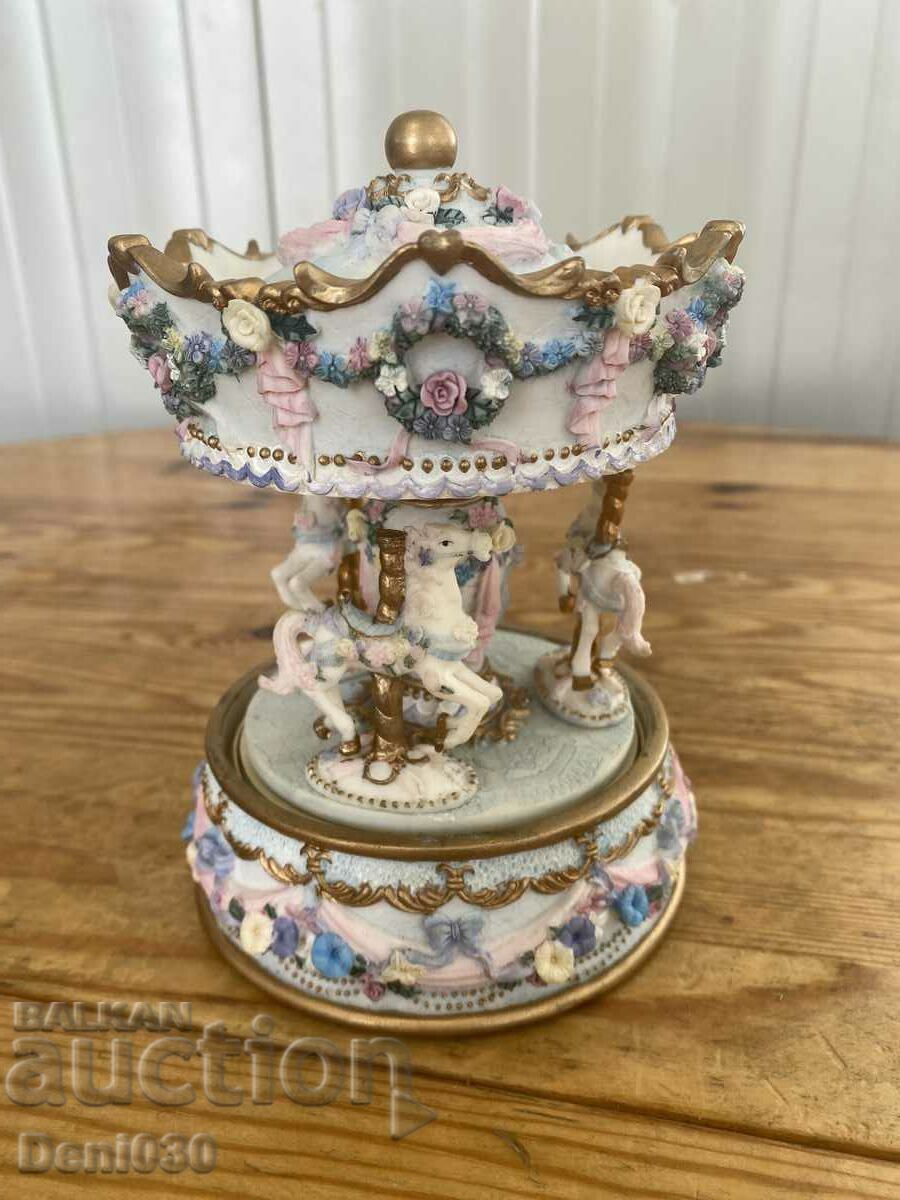 A unique beautiful music box made of alabaster with markings!