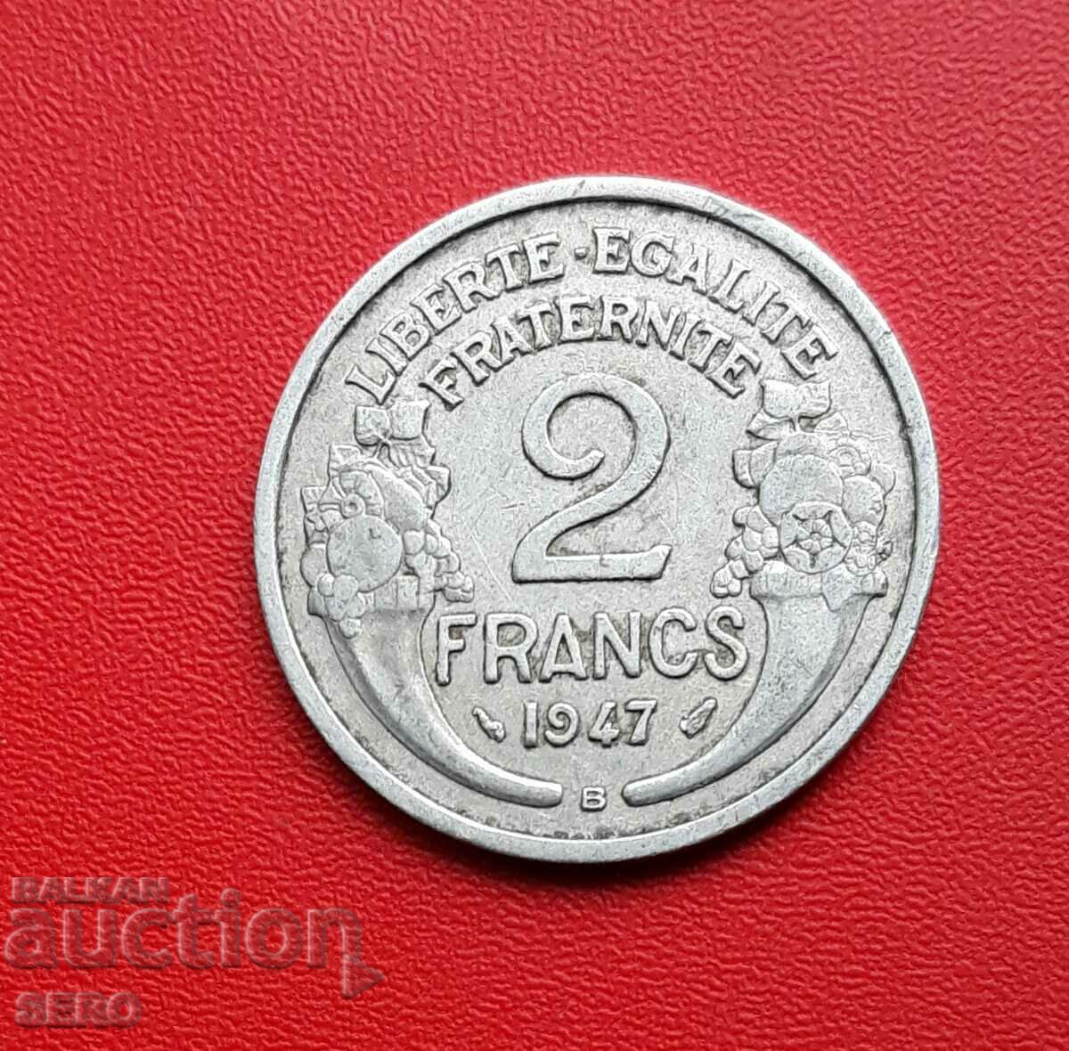 Франция-2 франка 1947 В-Бомон ле Роже