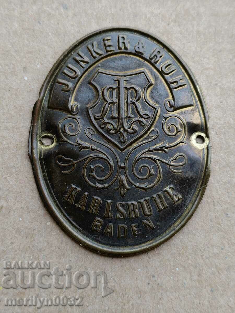 Стара месингова табелка от шевна машина, табела - 5 Стара месингова табелка от шевна машина, табела - 5