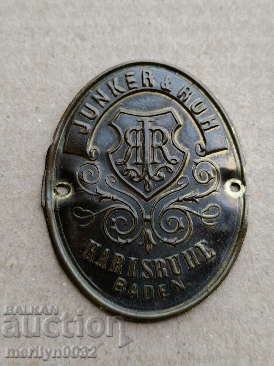 Стара месингова табелка от шевна машина, табела - 6 Стара месингова табелка от шевна машина, табела - 6