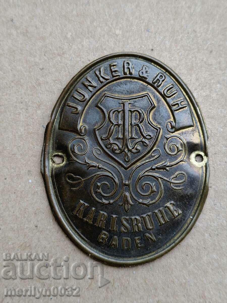 Стара месингова табелка от шевна машина, табела - 7 Стара месингова табелка от шевна машина, табела - 7