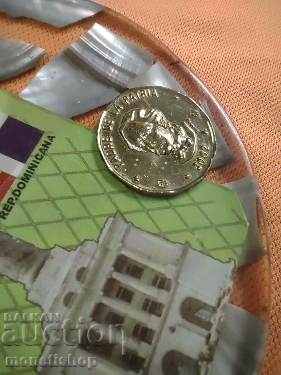 Delivery of Plaque - a panel of coins and mother-of-pearl from the Dominican Republic Delivery of Plaque - a panel of coins and mother-of-pearl from the Dominican Republic