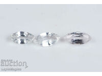 3 pcs white sapphire 0.55ct 5x2.5mm heated marquise cut #1