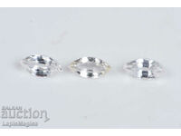 3 pcs white sapphire 0.62ct 5x2.5mm heated marquise cut #4