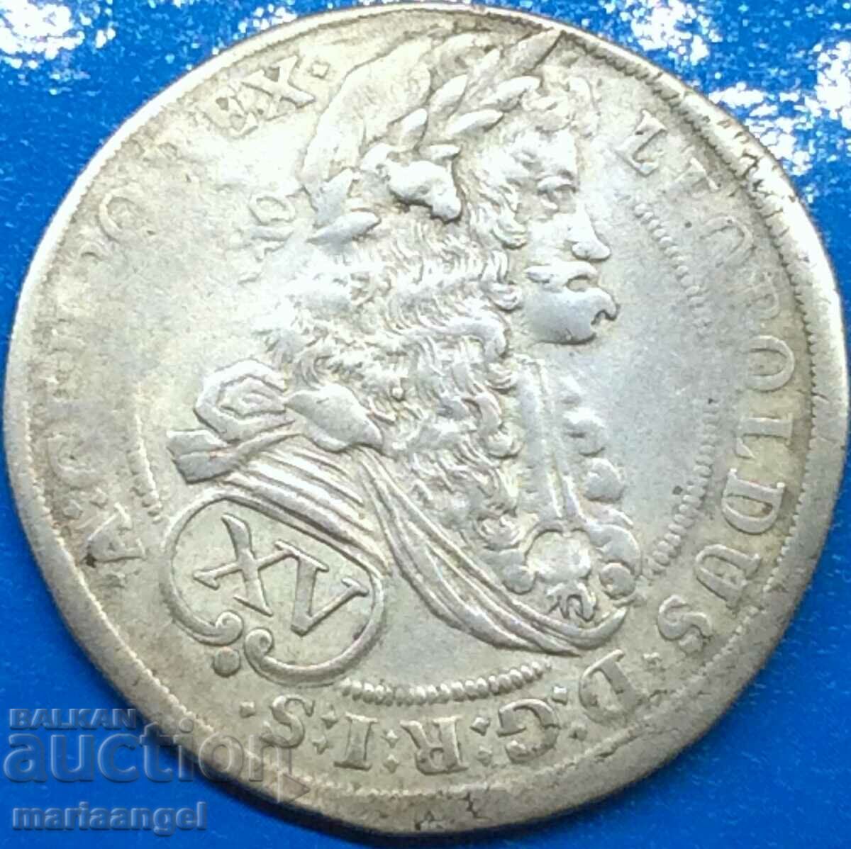 Австрия 15 кройцера 1698 Леополд сребро