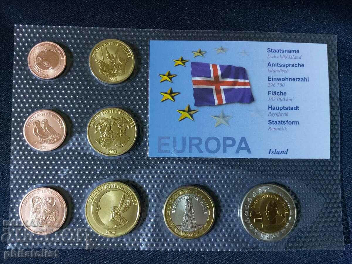 Set Euro de probă - Islanda 2004 - 8 monede