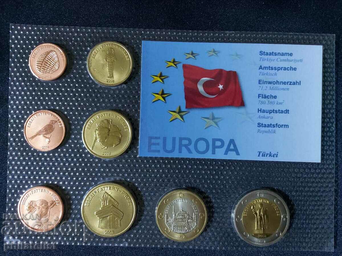 Пробен Евро сет - Турция 2008 , 8 монети