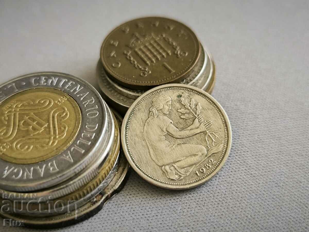 Coin - Germany - 50 Pfennig | 1982; series F with price 3.00 BGN | € 1.53 Coin - Germany - 50 Pfennig | 1982; series F with price 3.00 BGN | € 1.53