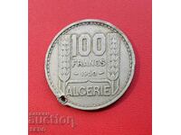 Algeria-100 francs 1950-punched