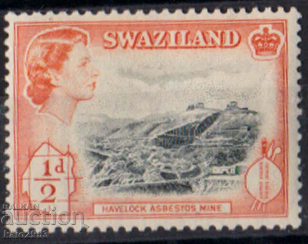 GB/Swaziland-1956-QE II-Ordinary-Asbestos Mine,MLH