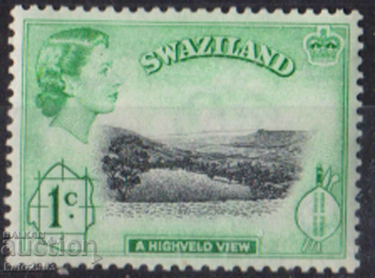 GB/Swaziland-1956-QE II-Regular-High Mountain View,MLH