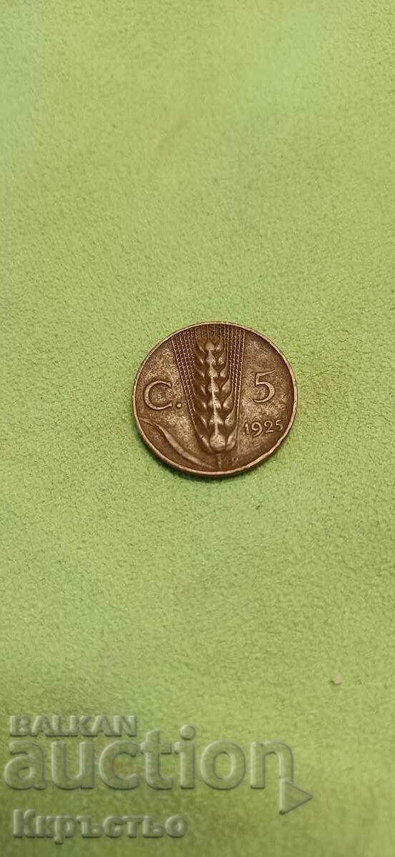 5 centavos 1925 ITALY