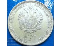 Austria 1/4 florin 1859 A - Vienna Franz Josef silver