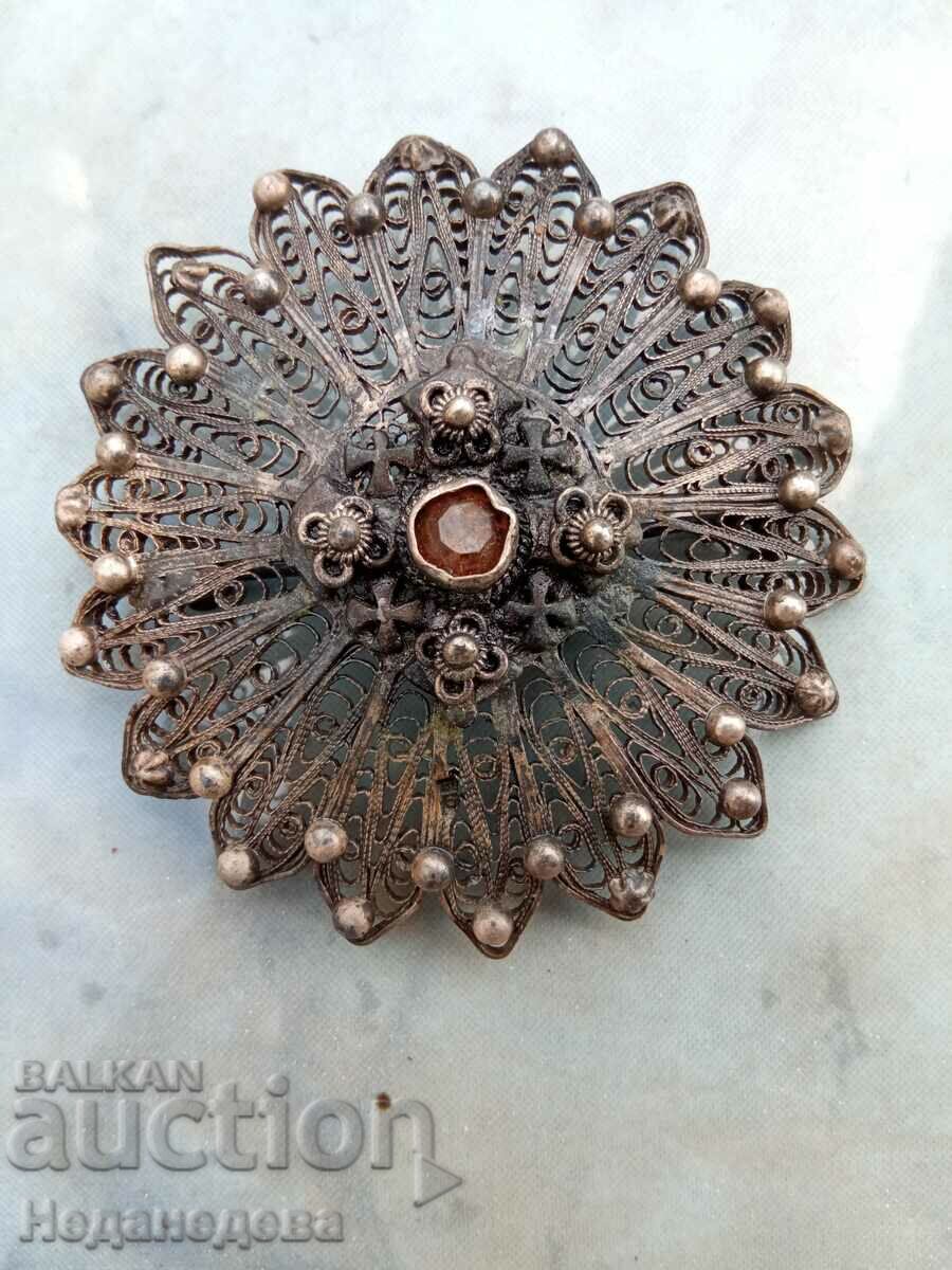 Silver, Large brooch, clasp, pin