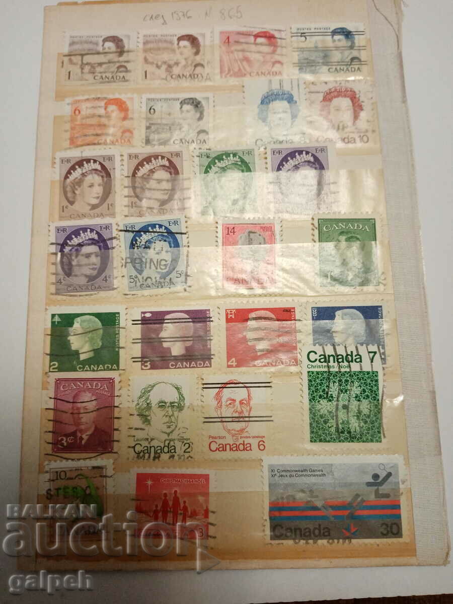 Delivery of POSTAL STAMPS - CANADA - 25+ pcs. Delivery of POSTAL STAMPS - CANADA - 25+ pcs.