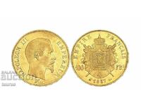 France, 100 Francs, 1857 Napoleon III, 32.25 g gold 900