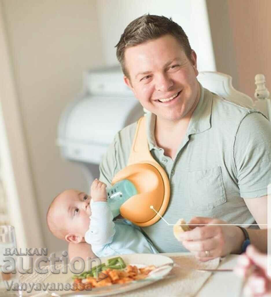 Holder for milk bottles when feeding a baby