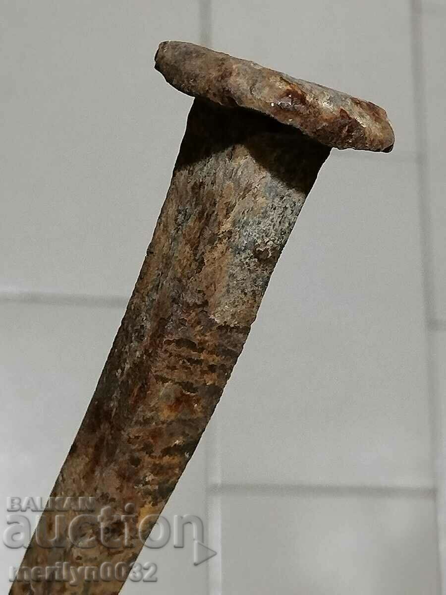 Old wrought iron nail wrought iron wedge large nail - 7 Old wrought iron nail wrought iron wedge large nail - 7