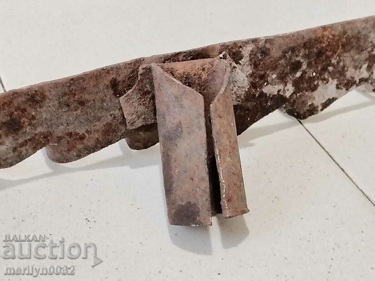 Hand-forged grappa rake wrought iron agricultural tool - 5