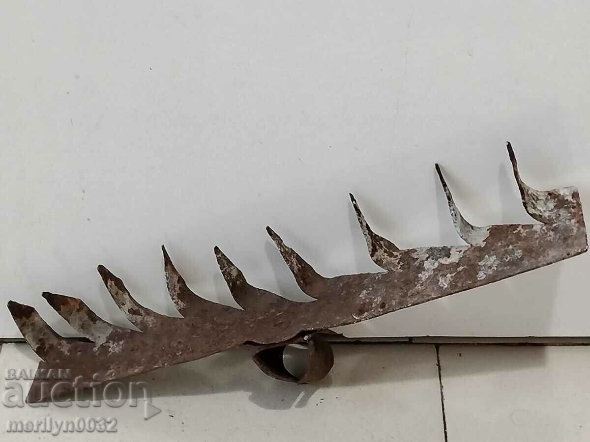 Hand-forged grappa rake wrought iron agricultural tool - 7