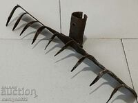 Hand-forged grappa rake wrought iron agricultural tool