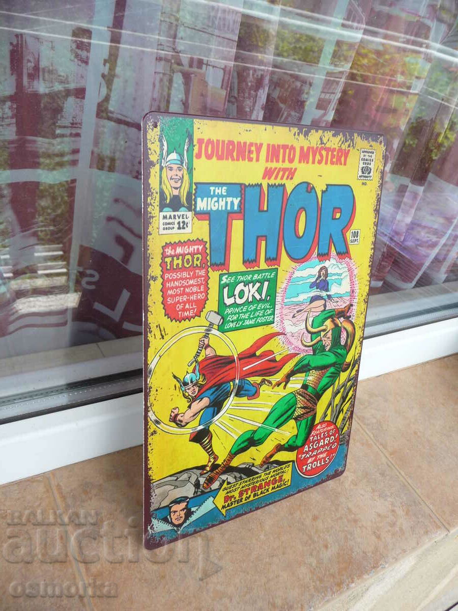 Metal plate comic thor god of thunder hammer action with price 18.00 BGN | € 9.20 Metal plate comic thor god of thunder hammer action with price 18.00 BGN | € 9.20