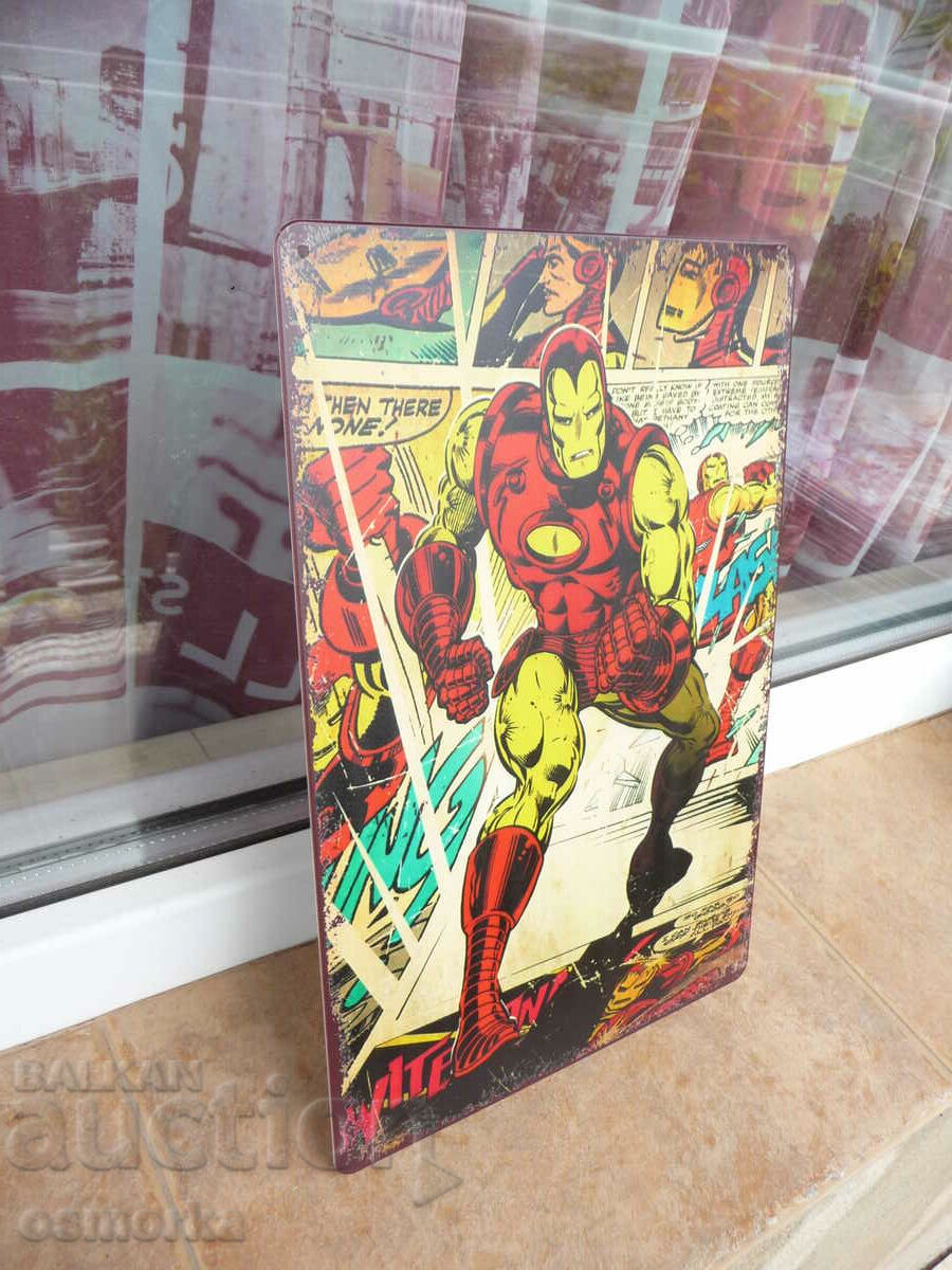 Metal plate comic Iron man Iron man action steel with price 18.00 BGN | € 9.20