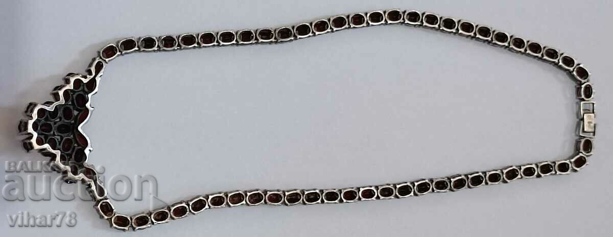 Garnet Silver Necklace - 5 Garnet Silver Necklace - 5