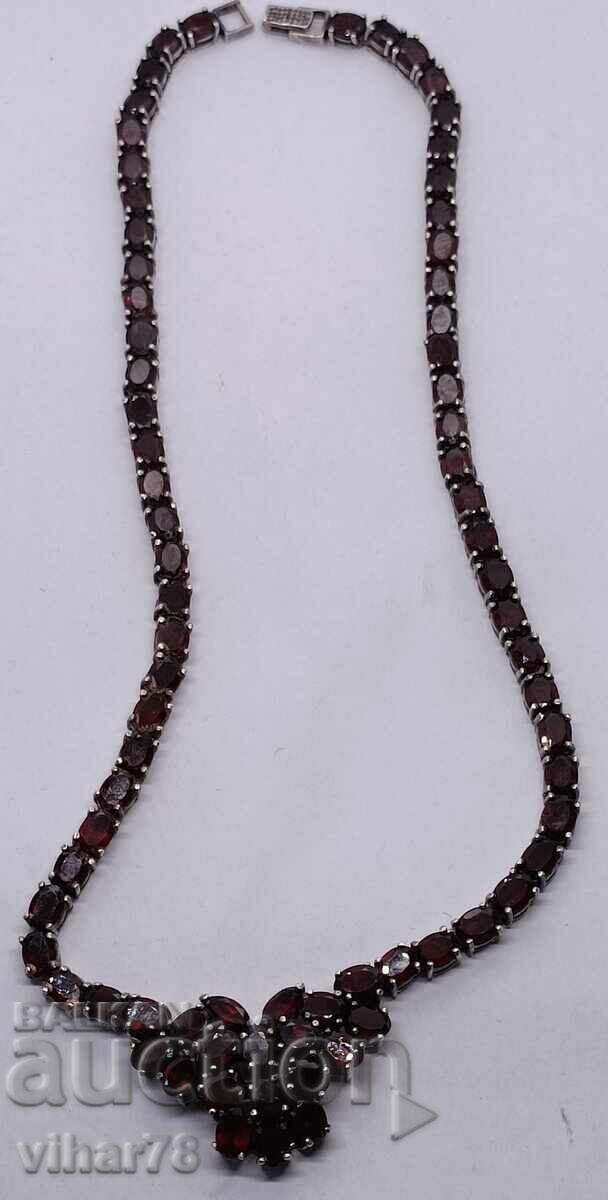 Garnet Silver Necklace - 6 Garnet Silver Necklace - 6