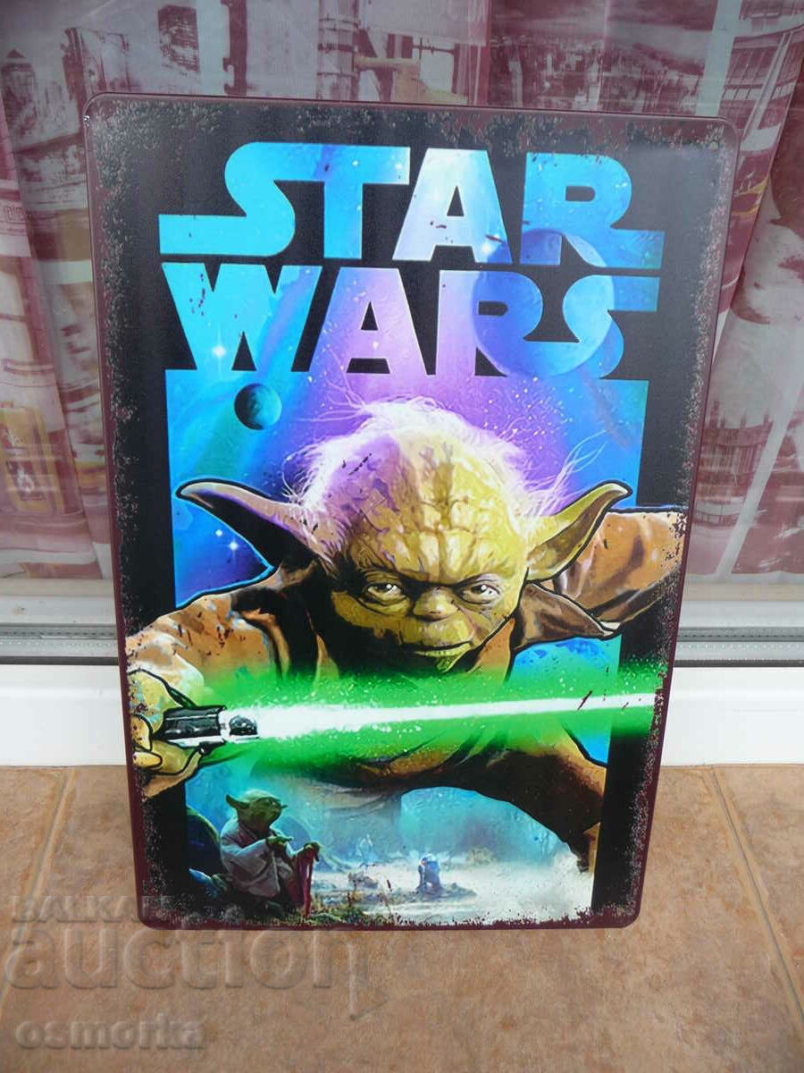 Metal plate comic Star Wars Interstellar Yoda Jedi